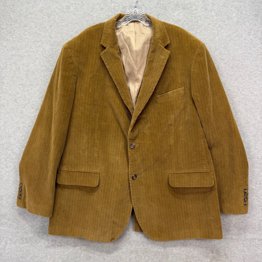 Dockers Corduroy Blazer Mens 48 Long Tan 2-Button Sport Coat Jacket Vintage Y2K
